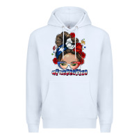 White Puerto Rico messy bun Premium Hoodie - NancyCooperArtShop