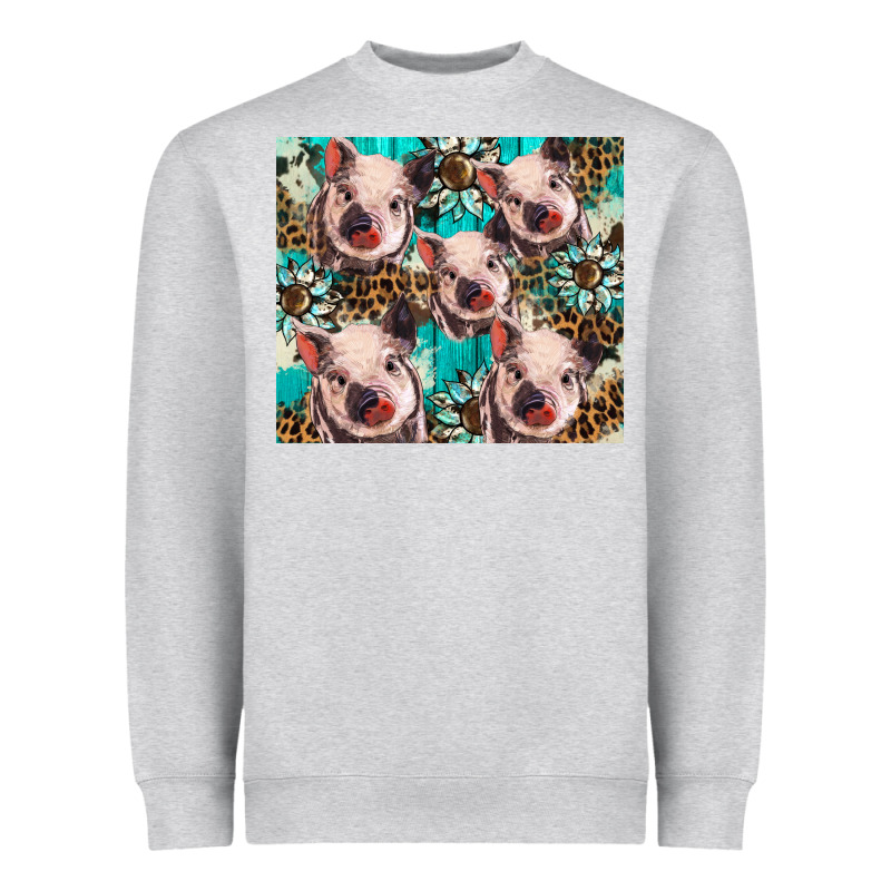 Western Cowhide Sunflower Baby Pig Heavyweight Sweatshirt by BarkalooDesign | Teevron
