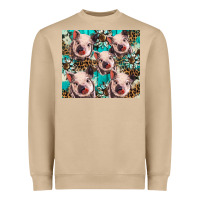 Mushroom western cowhide sunflower baby pig Heavyweight Sweatshirt - BarkalooDesign