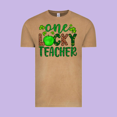 One Lucky Teacher Vintage Tee Designed By Artiststas