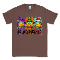 Chestnut Happy Hallothanksmas school bus Classic Tee - NancyCooperArtShop