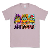 Lilac Happy Hallothanksmas school bus Classic Tee - NancyCooperArtShop