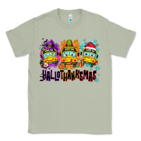 Matcha Happy Hallothanksmas school bus Classic Tee - NancyCooperArtShop