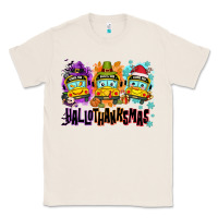 Natural Happy Hallothanksmas school bus Classic Tee - NancyCooperArtShop