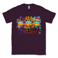 Plum Happy Hallothanksmas school bus Classic Tee - NancyCooperArtShop