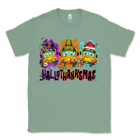 Sage Happy Hallothanksmas school bus Classic Tee - NancyCooperArtShop