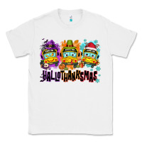White Happy Hallothanksmas school bus Classic Tee - NancyCooperArtShop