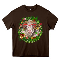 Chocolate Brown Christmas merino Heavy Core Tee - BarkalooDesign