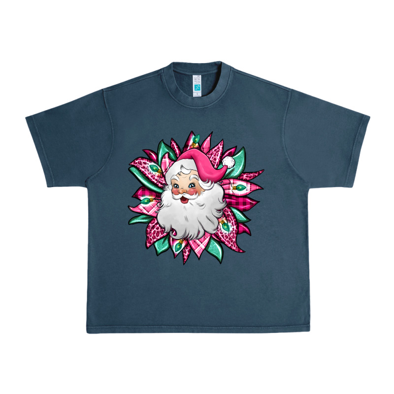 Pink Christmas Santa Claus Sunflower Urban Heavy Tee by Jasminsmagicworld | Teevron