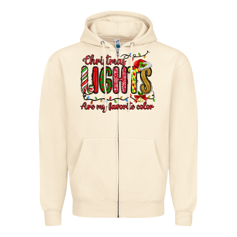 Christmas Lights Are My Favorite Color Zipper Hoodie by MaliasSmallBusiness | Teevron