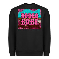 Black rodeo babe cowhide leopard turquoise Heavyweight Sweatshirt - BarkalooDesign