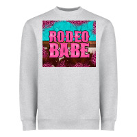 Heather Grey rodeo babe cowhide leopard turquoise Heavyweight Sweatshirt - BarkalooDesign