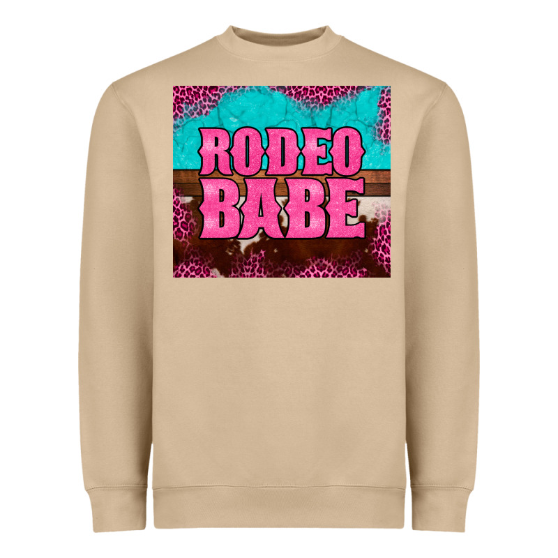 Rodeo Babe Cowhide Leopard Turquoise Heavyweight Sweatshirt by BarkalooDesign | Teevron