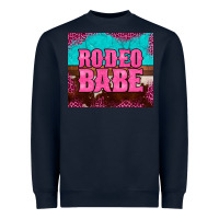 Navy rodeo babe cowhide leopard turquoise Heavyweight Sweatshirt - BarkalooDesign