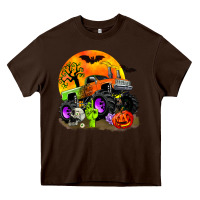 Chocolate Brown halloween monster truck Heavy Core Tee - Zillion Design Studio