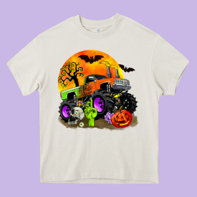 Halloween Monster Truck Heavy Core Tee Designed By Zillion Design Studio