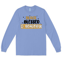 Colony Blue black blessed & beautiful Long Sleeve Tee - MaliasSmallBusiness