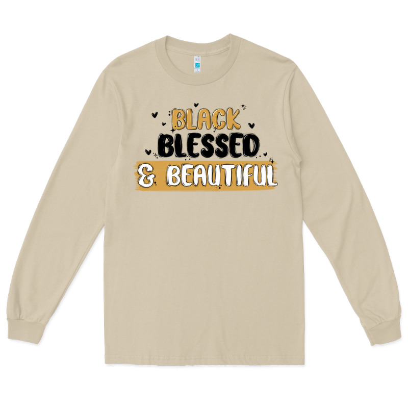Black Blessed & Beautiful Long Sleeve Tee by MaliasSmallBusiness | Teevron