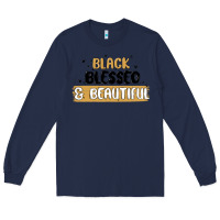 Navy black blessed & beautiful Long Sleeve Tee - MaliasSmallBusiness