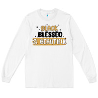 White black blessed & beautiful Long Sleeve Tee - MaliasSmallBusiness