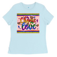 Baby Blue choose love tumbler Ladies Tee - JahusDesignShop