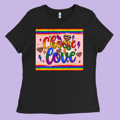 Choose Love Tumbler Ladies Tee Designed By Jahusdesignshop