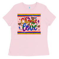 Bubblegum Pink choose love tumbler Ladies Tee - JahusDesignShop
