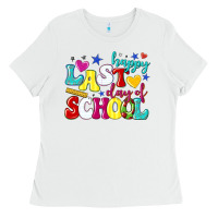 White happy last day of school Ladies Tee - texasbilliewilder