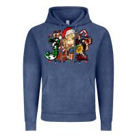 Vintage Denim joy and cow christmas candies and letters Vintage Hoodie - AdoDesignShop