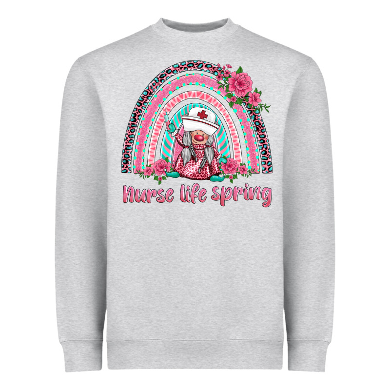 Nurse Life Spring Rainbow Heavyweight Sweatshirt by BarkalooDesign | Teevron