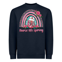 Navy nurse life spring rainbow Heavyweight Sweatshirt - BarkalooDesign