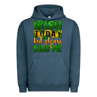 Pigment Midnight Navy Irish today but please kiss me Urban Hoodie - CowGirlArtShop