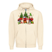 Sandshell christmas gnomes truck Zipper Hoodie - MaliasSmallBusiness
