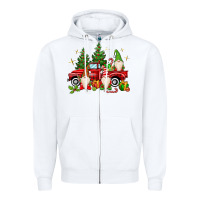 White christmas gnomes truck Zipper Hoodie - MaliasSmallBusiness