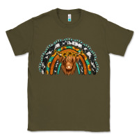 Army Green turquoise cowhide sunflower headband highland cow Classic Tee - Jasminsmagicworld