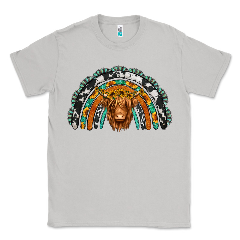 Turquoise Cowhide Sunflower Headband Highland Cow Classic Tee by Jasminsmagicworld | Teevron