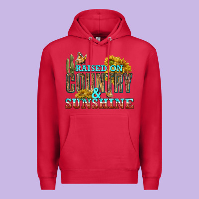 Raised On Country And Sunshine Premium Hoodie Designed By Texasbilliewilder