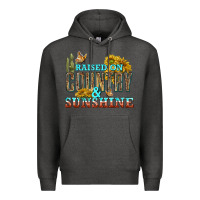 Charcoal Heather Raised on Country and Sunshine Premium Hoodie - texasbilliewilder