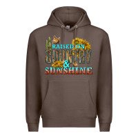 Coffee Raised on Country and Sunshine Premium Hoodie - texasbilliewilder