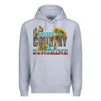 Heather Grey Raised on Country and Sunshine Premium Hoodie - texasbilliewilder