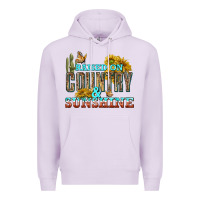 Lilac Raised on Country and Sunshine Premium Hoodie - texasbilliewilder