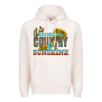 Pale Pink Raised on Country and Sunshine Premium Hoodie - texasbilliewilder