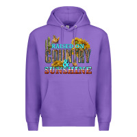 Purple Raised on Country and Sunshine Premium Hoodie - texasbilliewilder