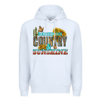 White Raised on Country and Sunshine Premium Hoodie - texasbilliewilder