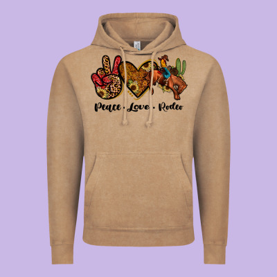 Peace Love Rodeo Vintage Hoodie Designed By Jahusdesignshop