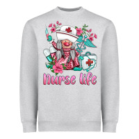Heather Grey nurse gnomies nurse  life spring Heavyweight Sweatshirt - BarkalooDesign