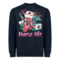 Navy nurse gnomies nurse  life spring Heavyweight Sweatshirt - BarkalooDesign