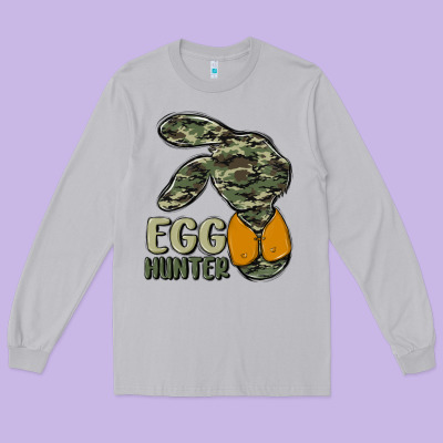 Egg Hunter Long Sleeve Tee Designed By Maliassmallbusiness