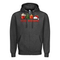 Charcoal Heather feliz navidad Zipper Hoodie - MaliasSmallBusiness