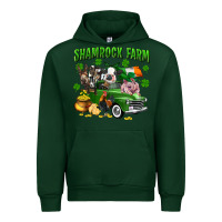 Forest Green Shamrock farm Urban Hoodie - CowGirlArtShop